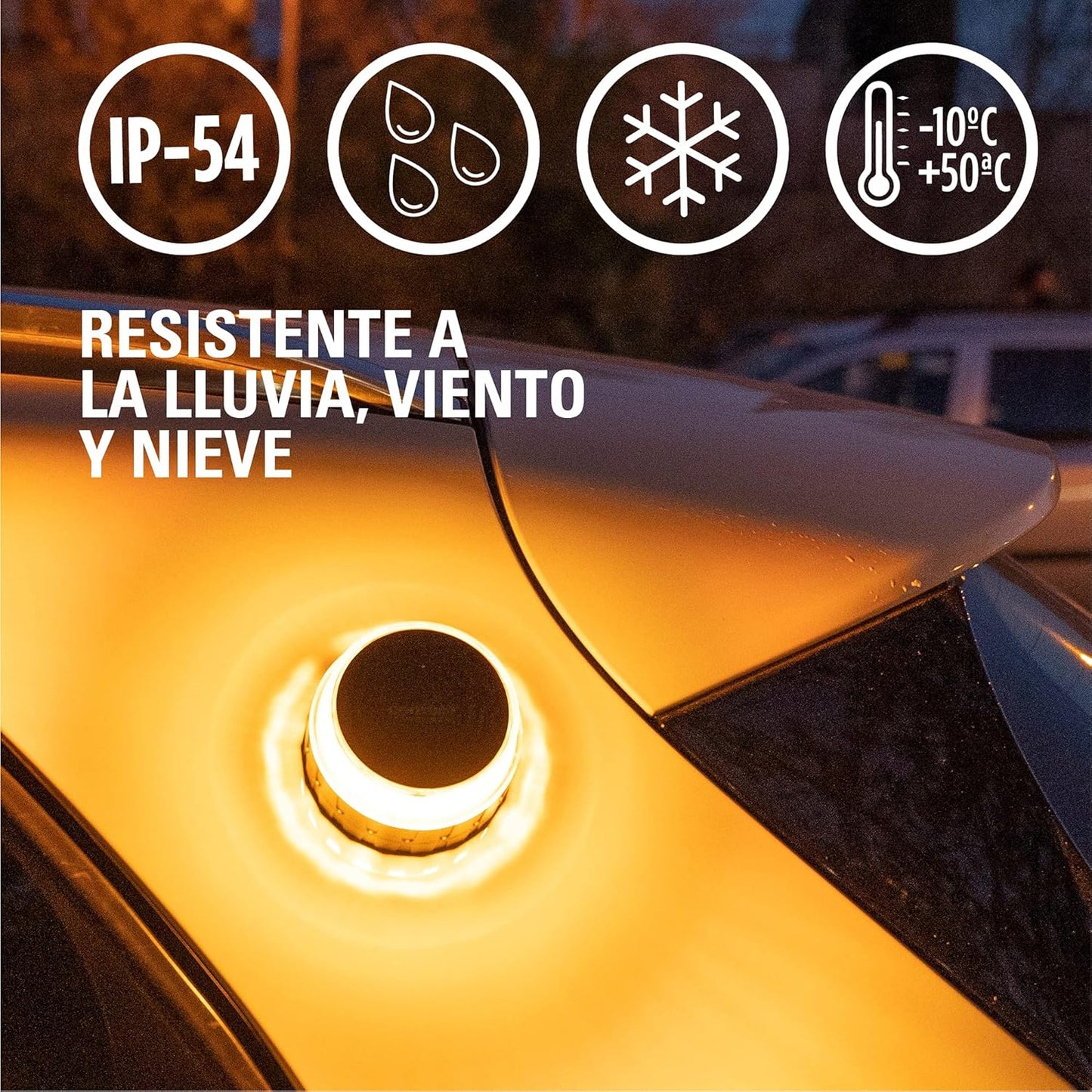 CONTACT Luz De Emergencia V16 Para Coche Y Moto Homologada Por DGT. Baliza De Señalización Luminosa Autónoma En Carretera. Reemplaza a Triángulos De Emergencia. Modelo LCFL02.